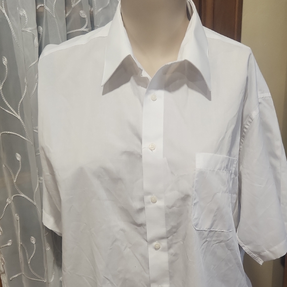 White Short Sleeve Oxford Shirt from Pierre Cardin